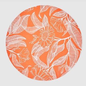 New Summer & Rose Outdoor Roundie Orange and White Beach Towel